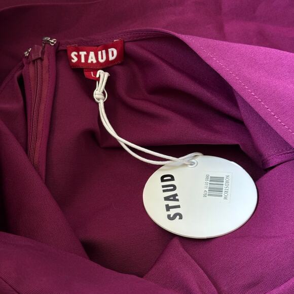 Staud Ilana Mini Dress Syrah Plum Purple Size Large NWT - Picture 5 of 10
